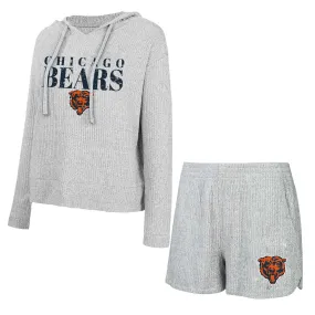 Lids Women's Concepts Sport Gray Chicago Bears Juniper Long Sleeve Hoodie T-Shirt & Shorts Set