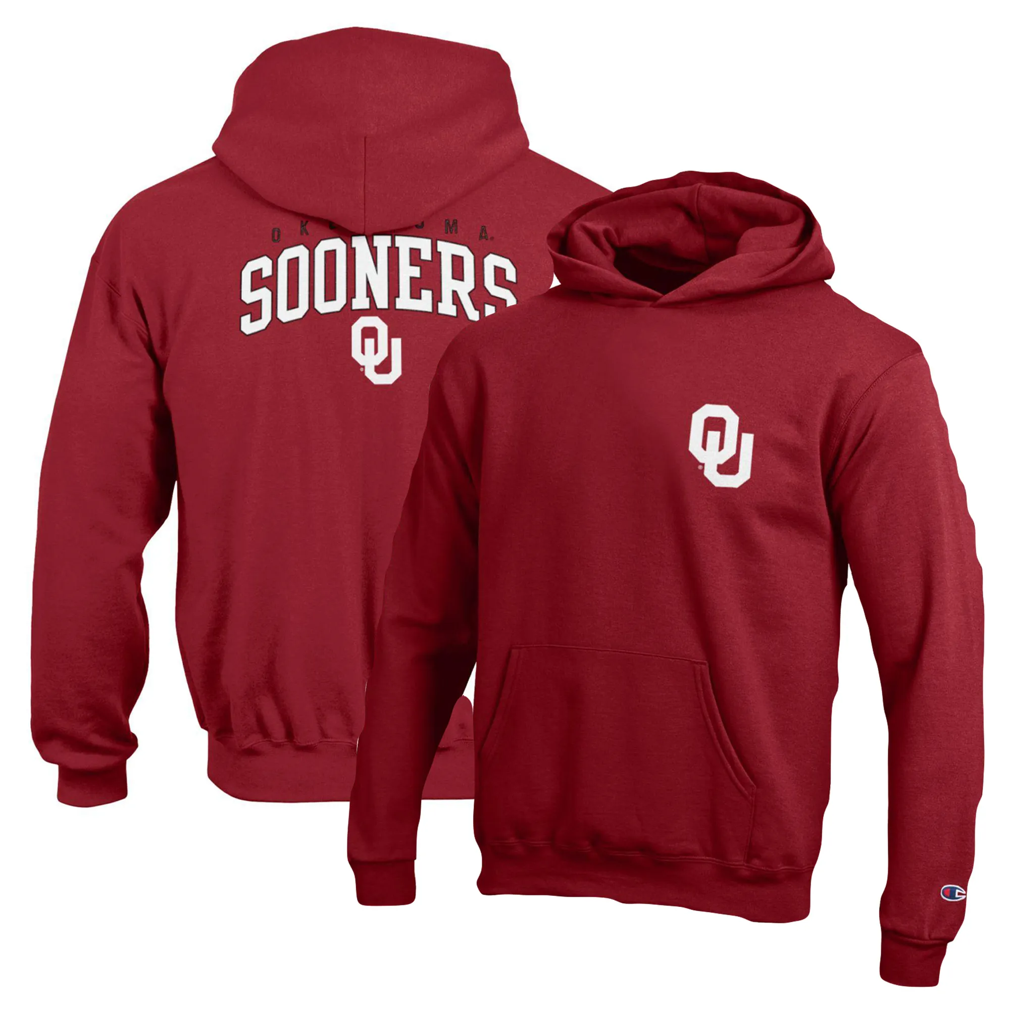 Lids Youth Champion Crimson Oklahoma Sooners Powerblend Two-Hit Pullover Hoodie