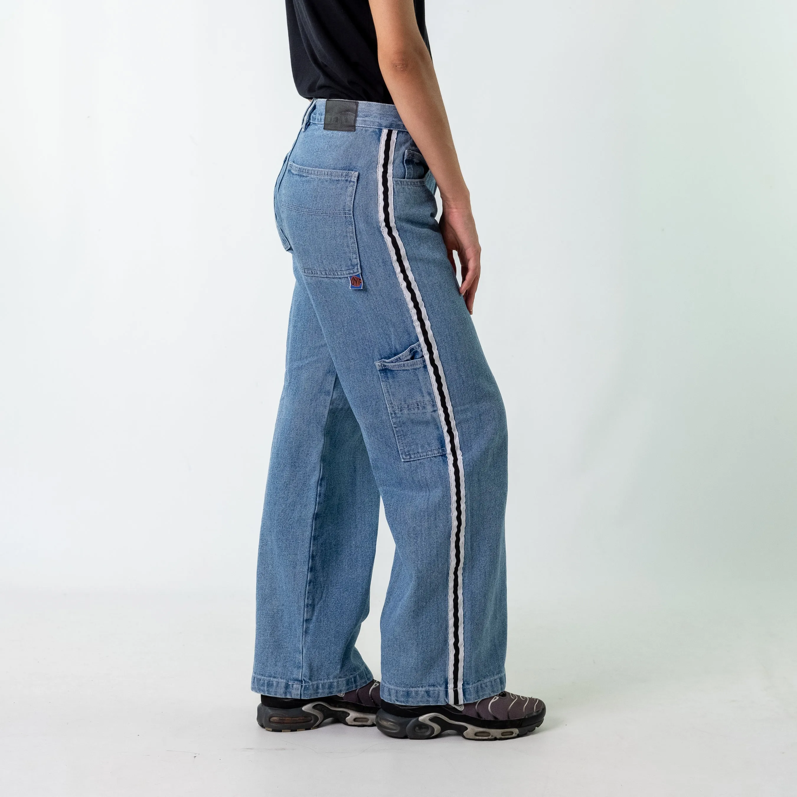 Light Blue y2ks UNIF Denim Hip Hop Jeans Baggy Pants (30x30)