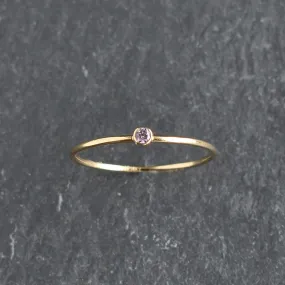 Light Purple CZ Stacking Ring - June Aventurine Birthstone