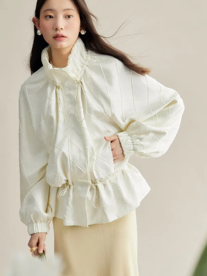 Light Sporty Rhombus Design Short Windbreaker
