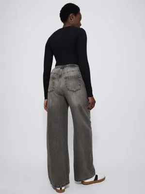 Light Wash Wide Leg Denim Joggers | Women | George at ASDA