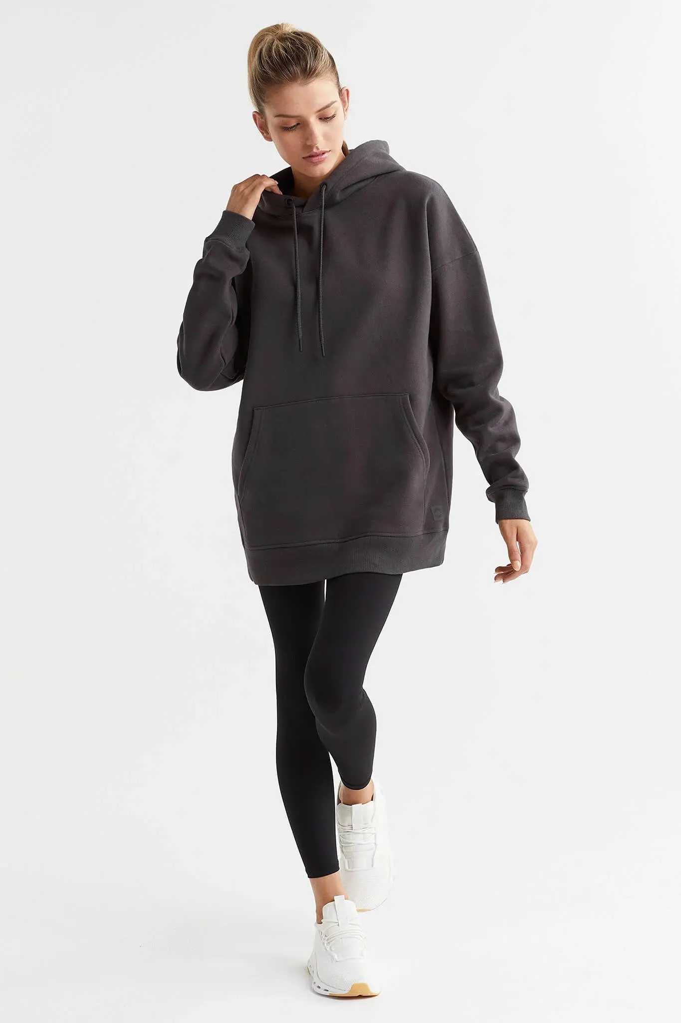 Lilybod Lucy Hooded Fleece Sweat | Coal Grey
