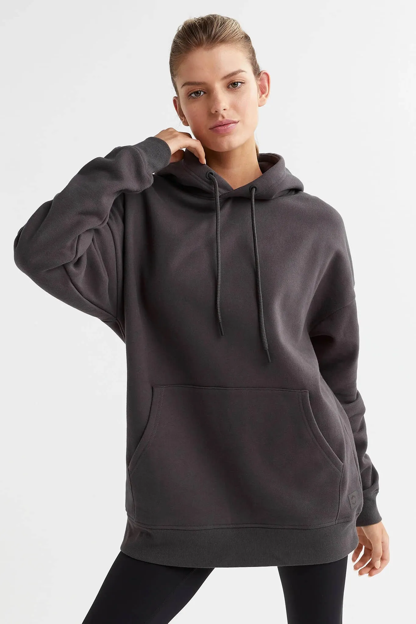 Lilybod Lucy Hooded Fleece Sweat | Coal Grey