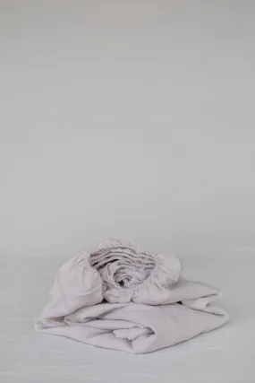 Linen fitted sheet in Cream