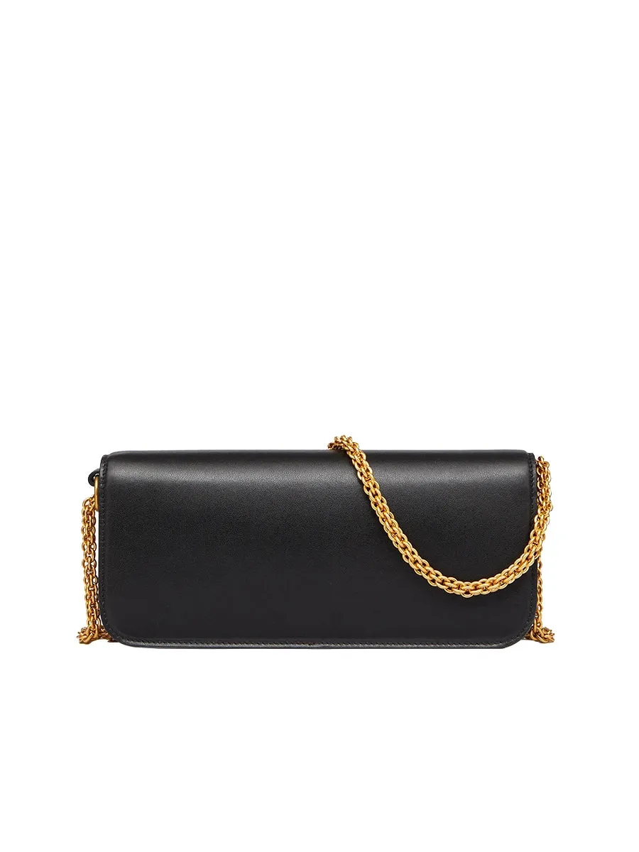 Locò Calfskin Shoulder Bag in Black