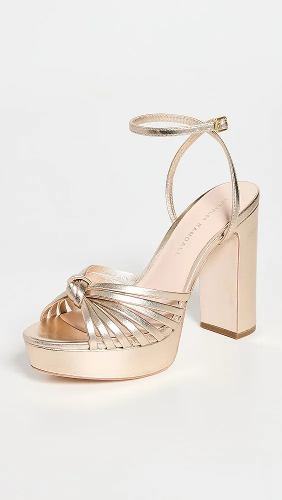 Loeffler Randall   Rivka Leather Knot Platform Sandals 