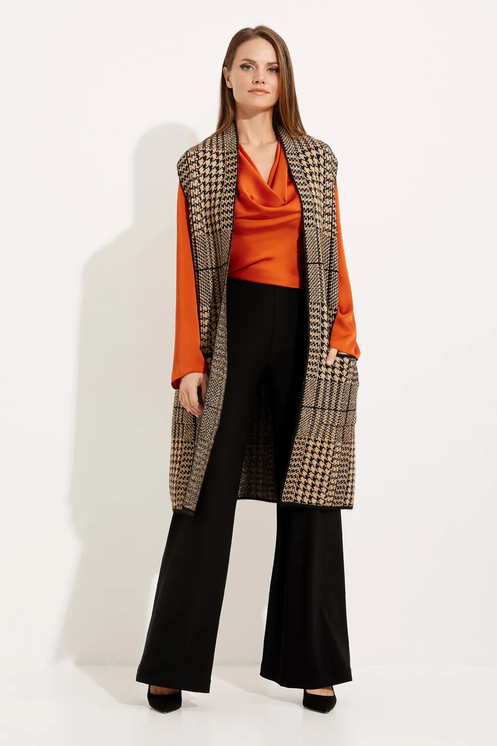 Long-length Houndstooth Vest Style 233957