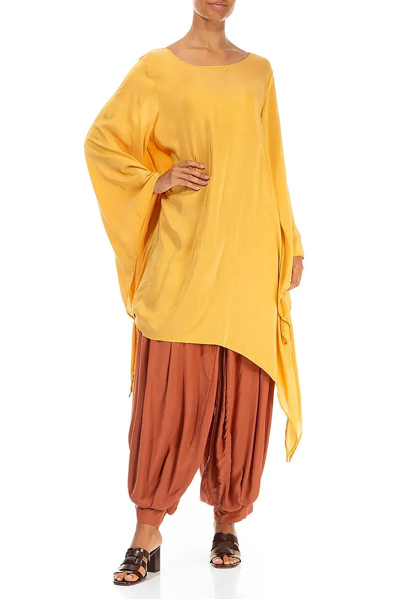Longer Sides Amber Silk Bamboo Tunic