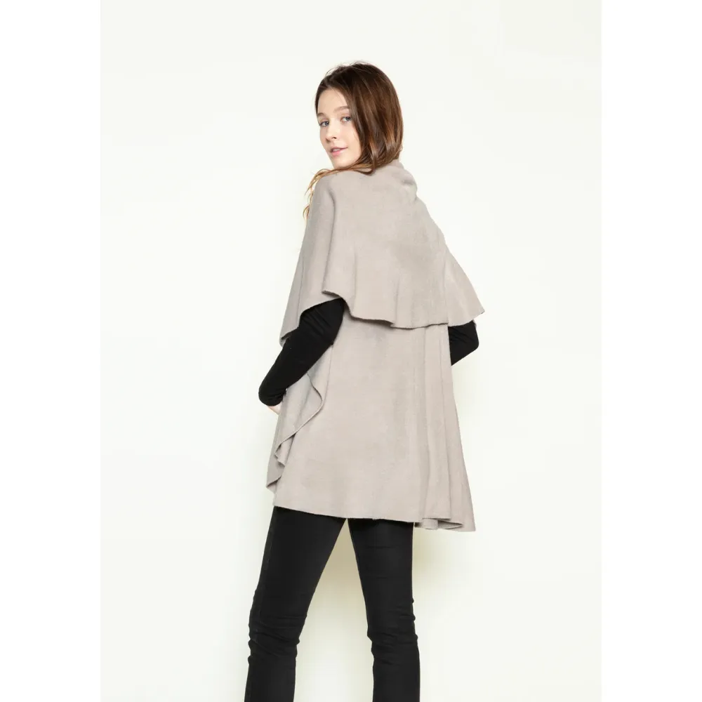 Look By M Basic Shawl Grey Vest