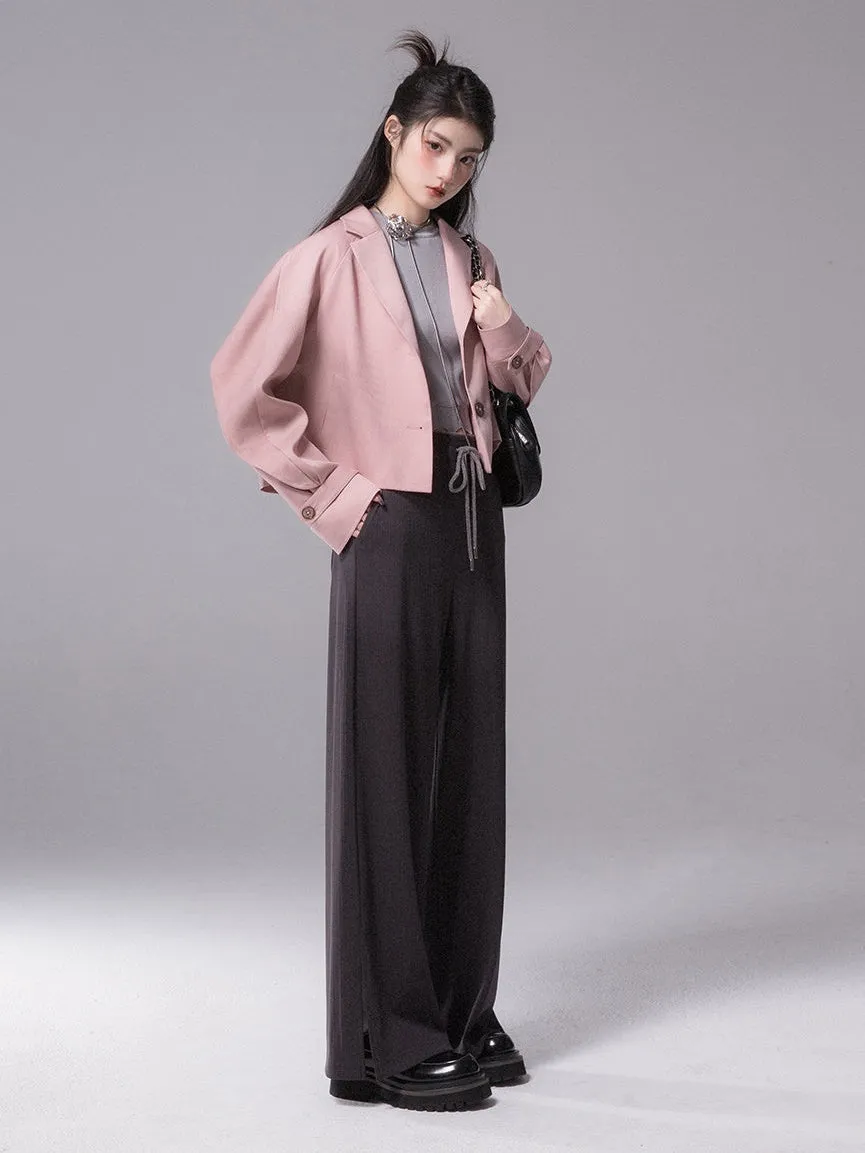 Loose Short Jacket ＆ A-Line Skirt Set-up