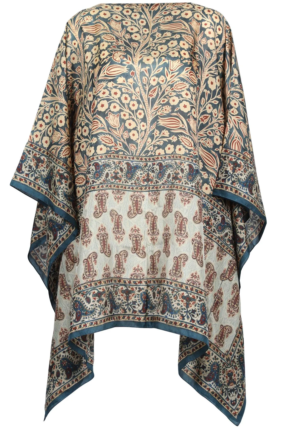 LORO PIANA MULTICOLOURED SILK TUNIC ONE SIZE