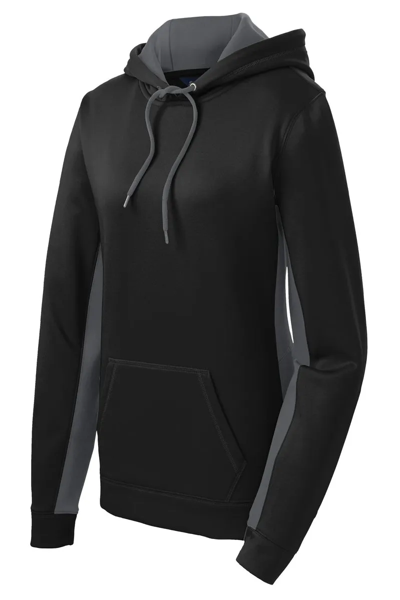 LST235 Sport-Tek® Women's Sport-Wick® Fleece Colorblock Hooded Pullover.