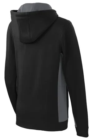 LST235 Sport-Tek® Women's Sport-Wick® Fleece Colorblock Hooded Pullover.