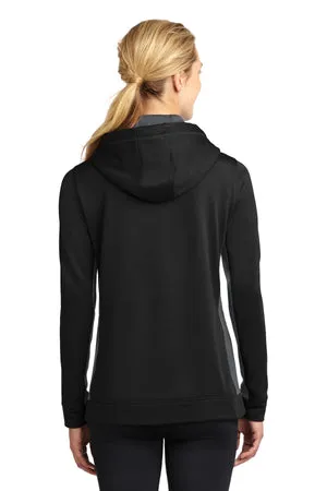 LST235 Sport-Tek® Women's Sport-Wick® Fleece Colorblock Hooded Pullover.