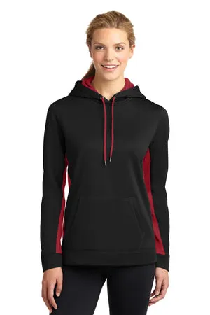 LST235 Sport-Tek® Women's Sport-Wick® Fleece Colorblock Hooded Pullover.