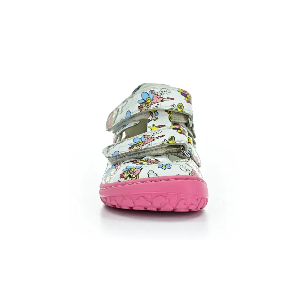 Lurchi Nando Nappa White-Pink barefoot sandals