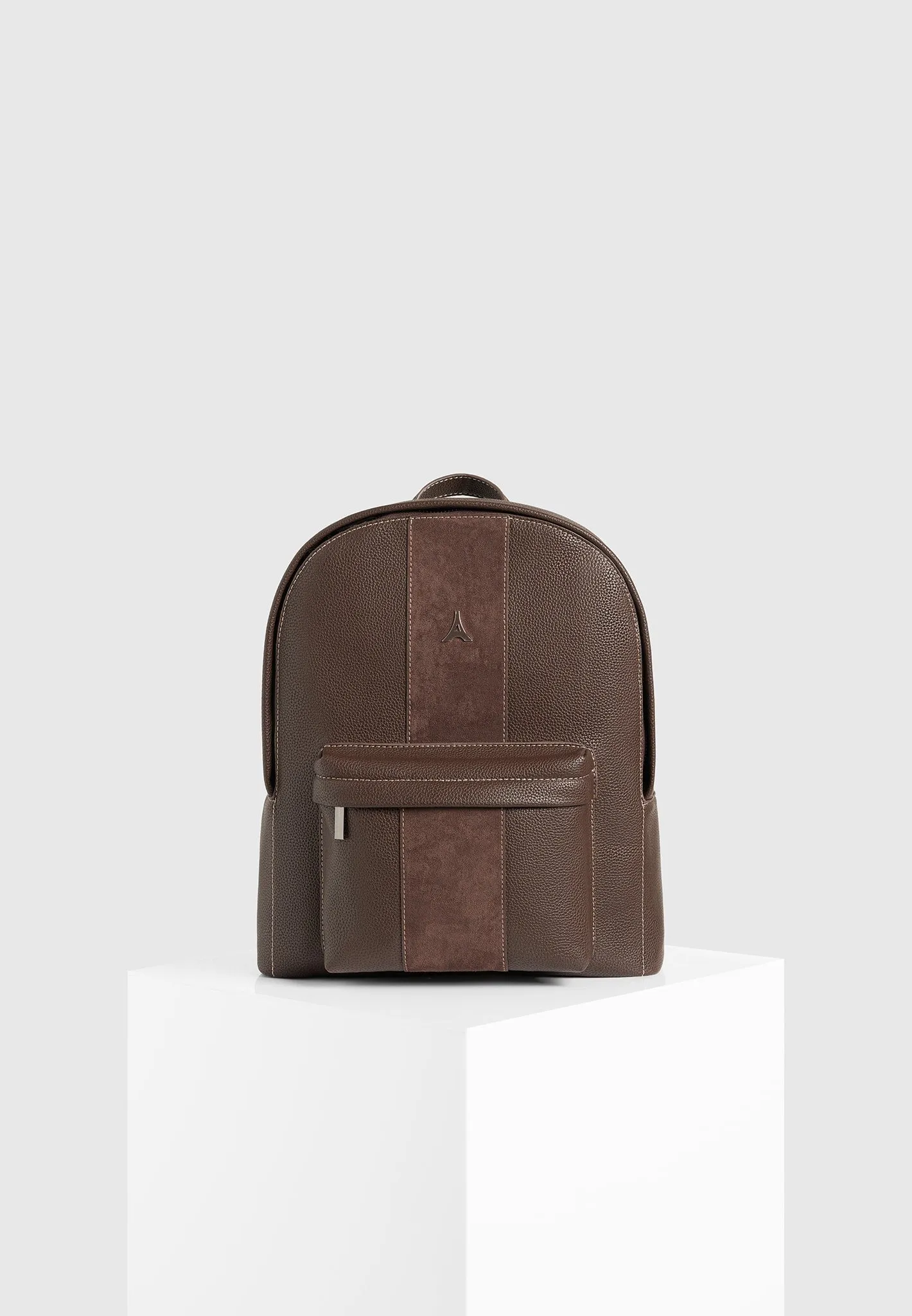 Lyon Suede Panel Backpack - Brown