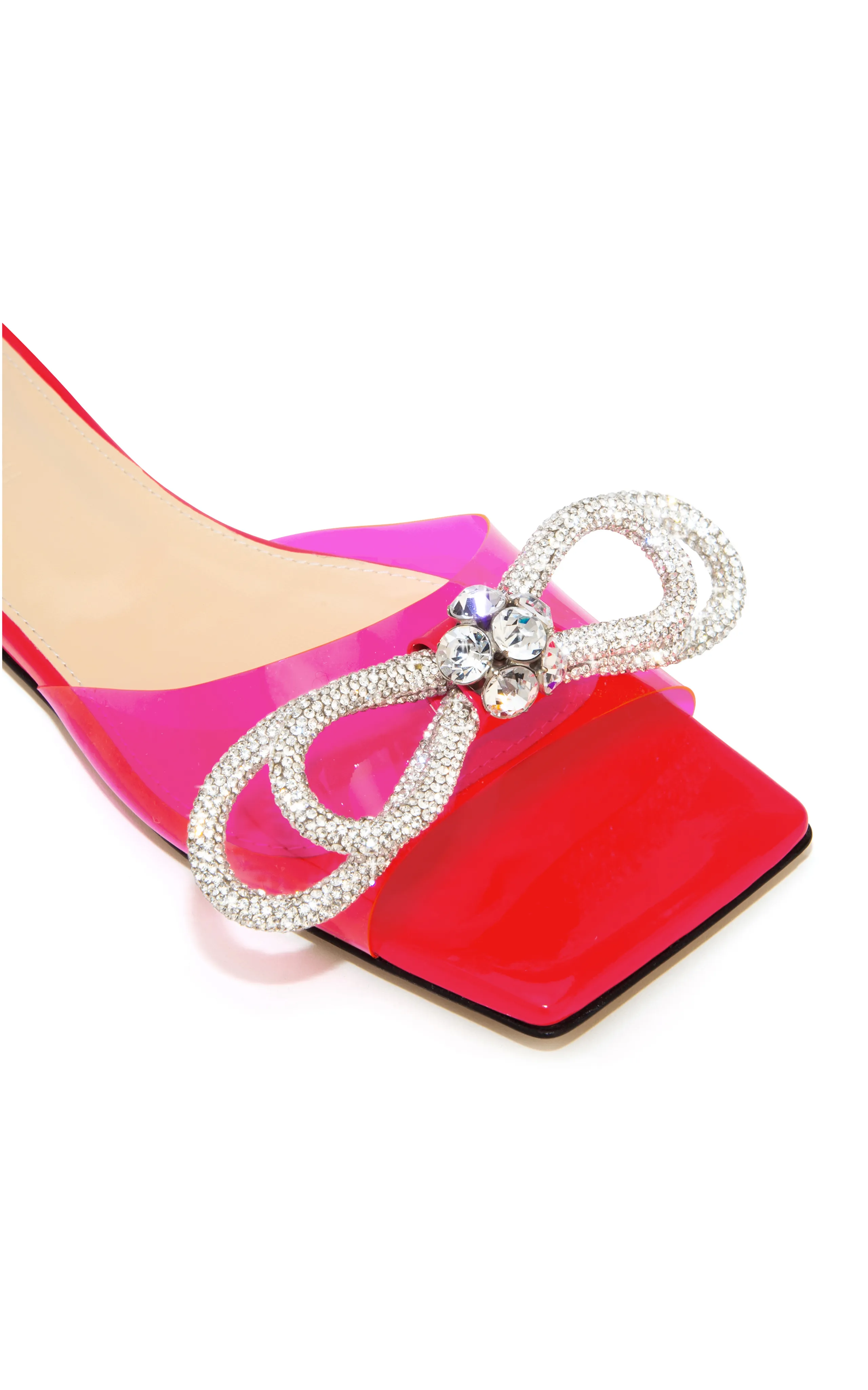 Mach & Mach Double Bow Embellished PVC Sandals