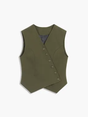 Made For You Asymmetric Buttoned Vest