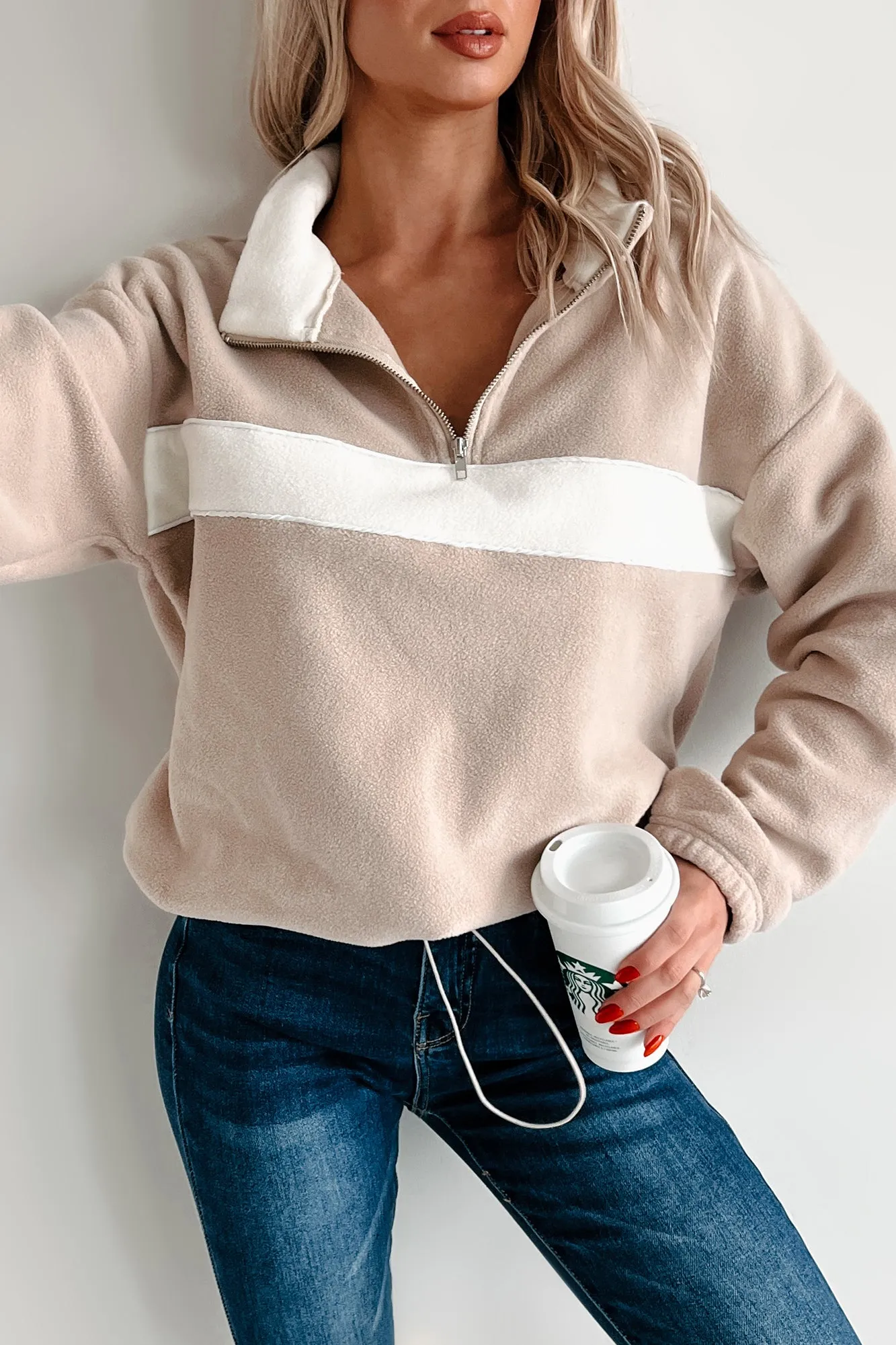 Magic In The Mundane Fleece Pullover (Taupe)