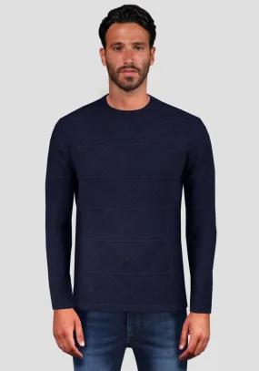 Maglia Giro Collo in Viscosa elastica - Blue