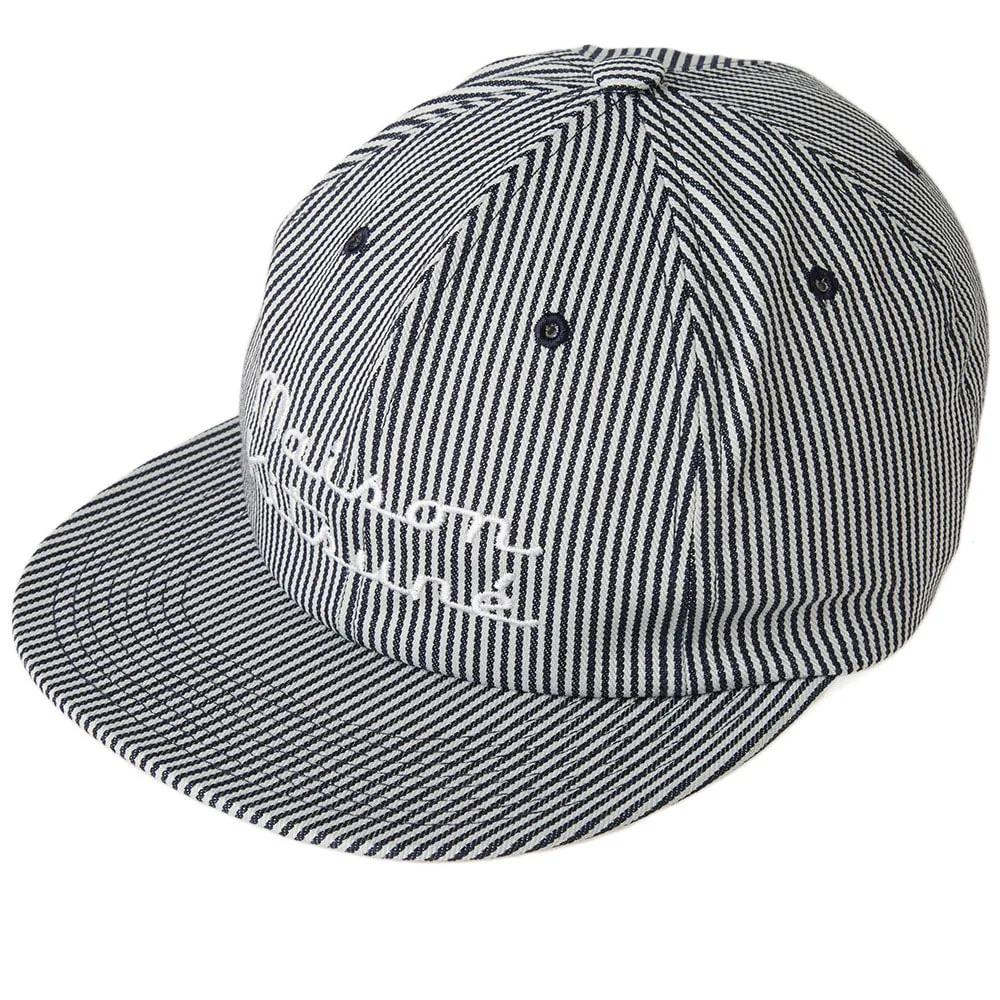 Maison Kitsuné Striped Baseball CapNavy Stripe