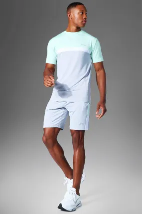 Man Active Gym Colour Block Short Tracksuit | boohooMAN UK