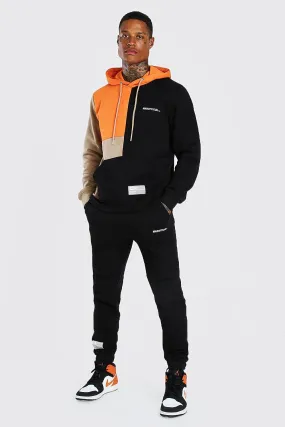 MAN Colour Block Hooded Tracksuit