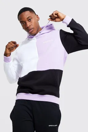 Man Official Multi Colour Block Hoodie