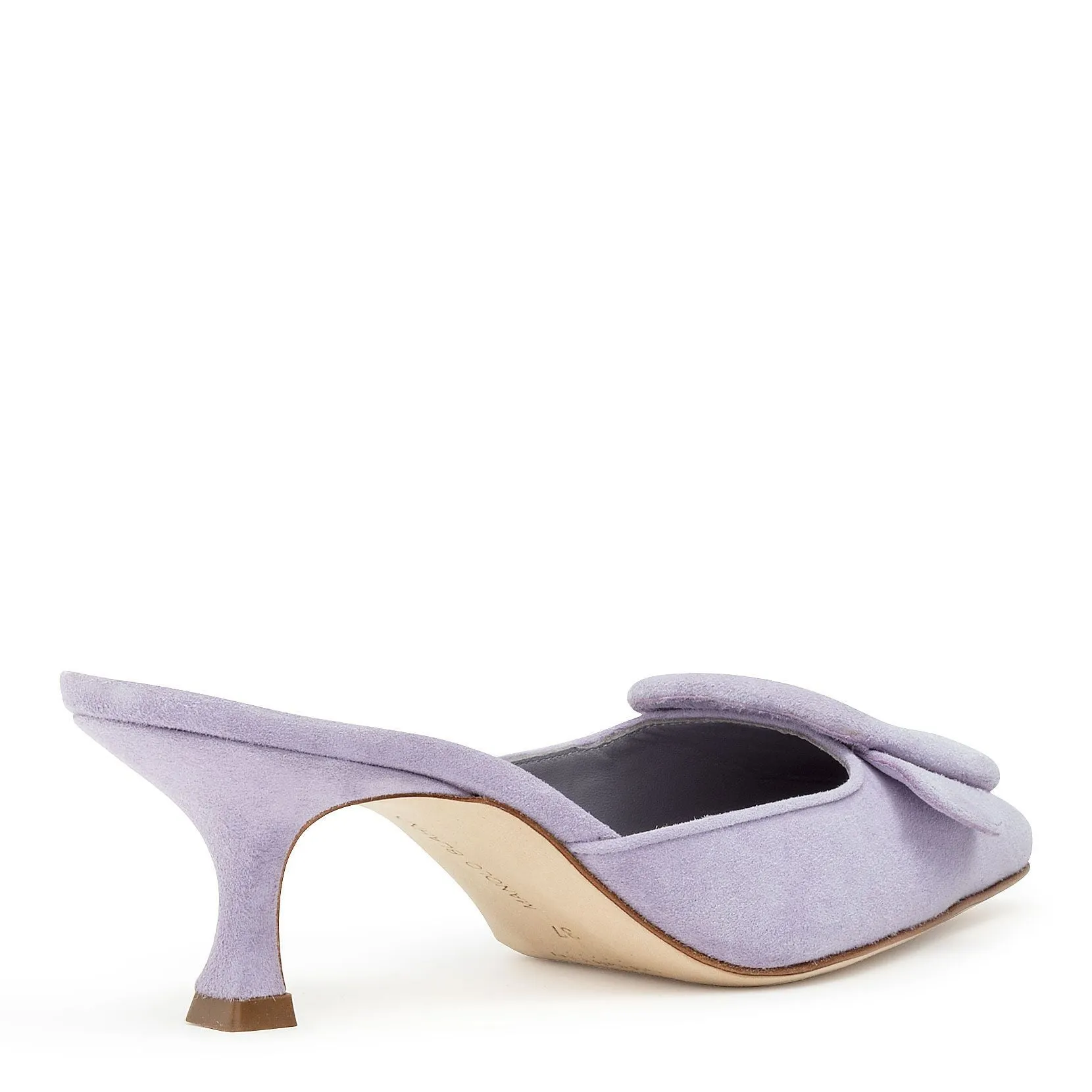 Manolo Blahnik Maysale 50 purple suede mules