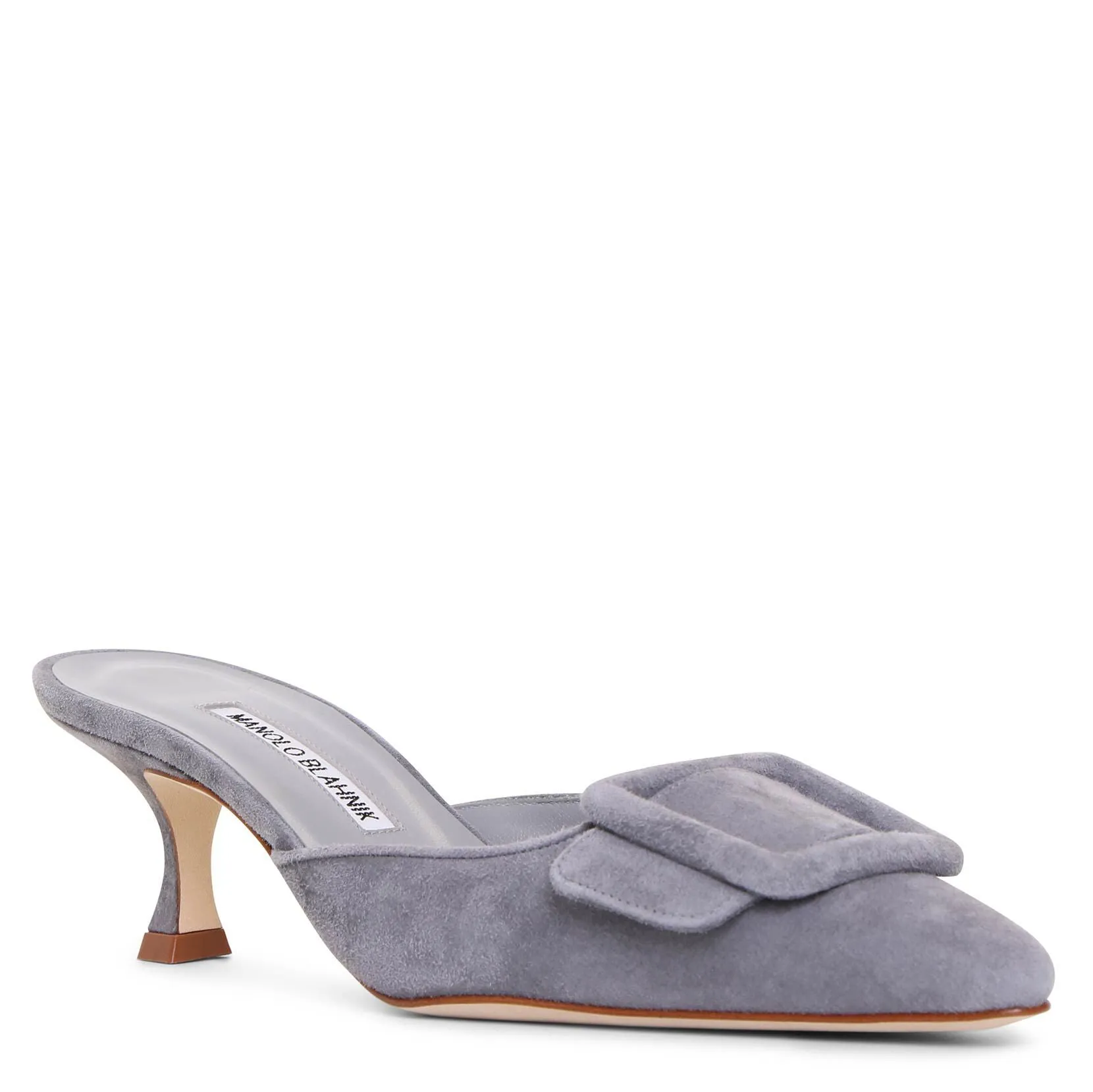 Manolo Blahnik Maysale grey suede mules