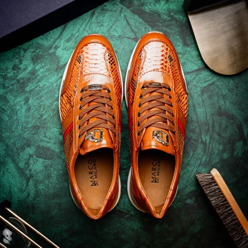 Marco Di Milano Brescia Honey Python & Calfskin Sneakers