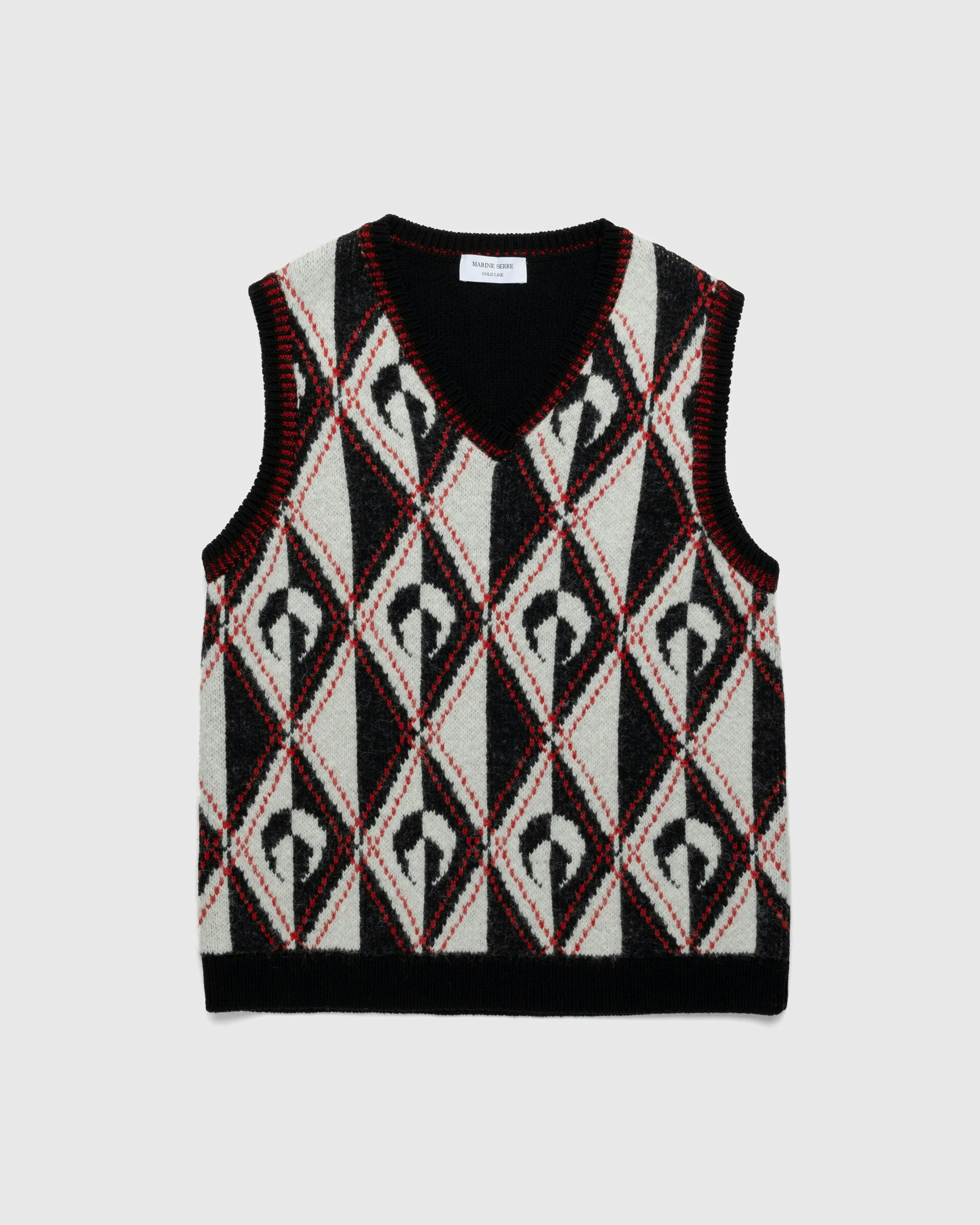Marine Serre – Harlequeen Pullover V-Neck Black | Highsnobiety Shop
