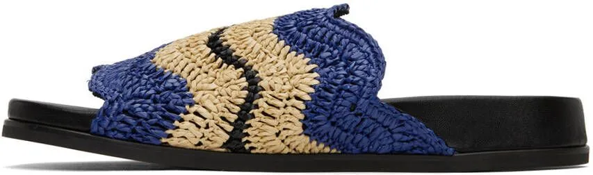 Marni Blue & Beige No Vacancy Inn Edition Fussbett Sandals