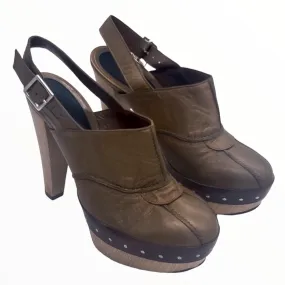Marni Patina Gold Clog Block Shoes