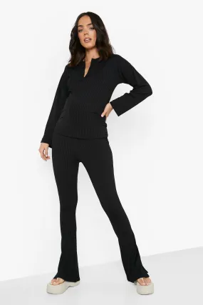 Maternity Rib Button Down Flare Co-ord