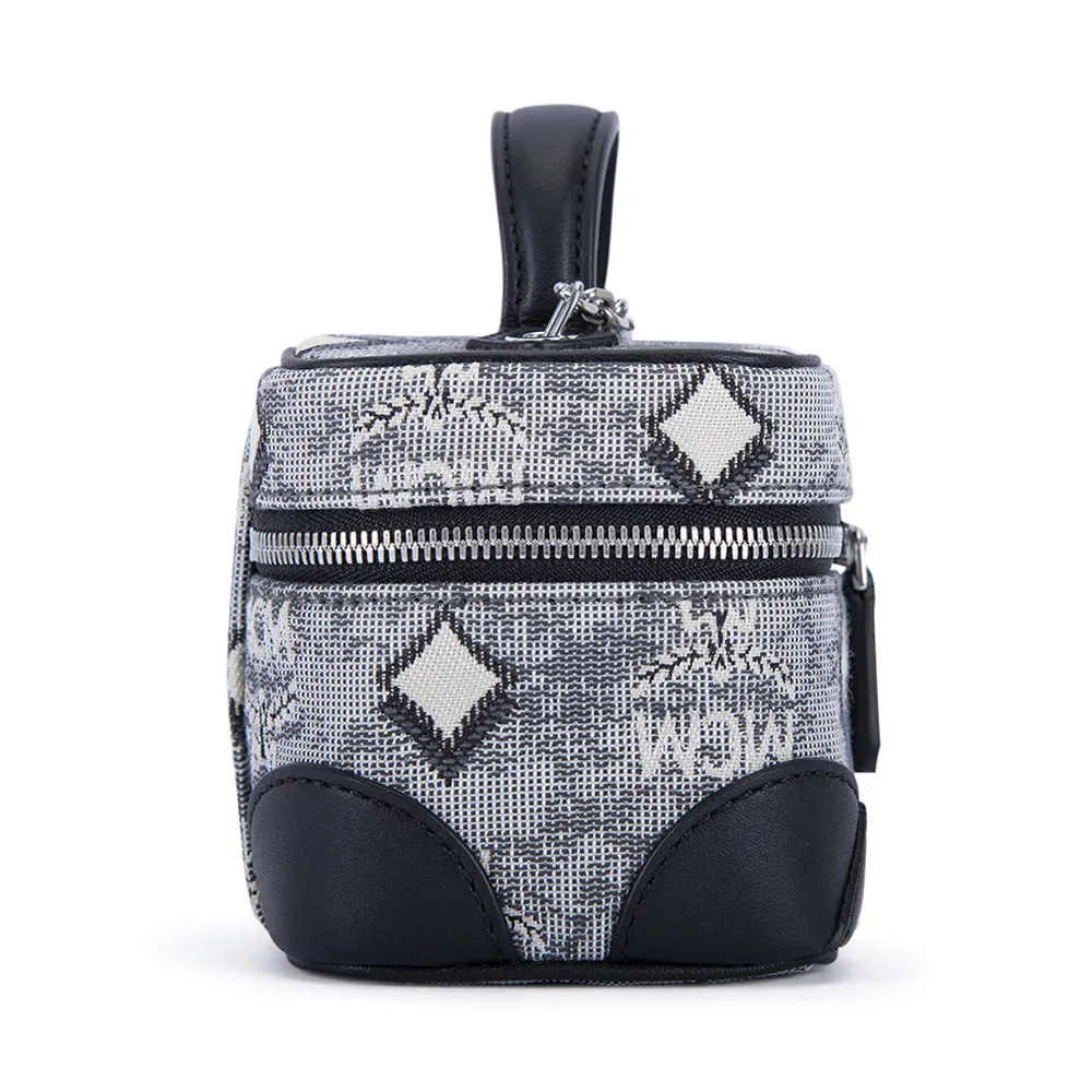 MCM Vintage Monogram Jacquard Crossbody Bag Grey  X-Mini