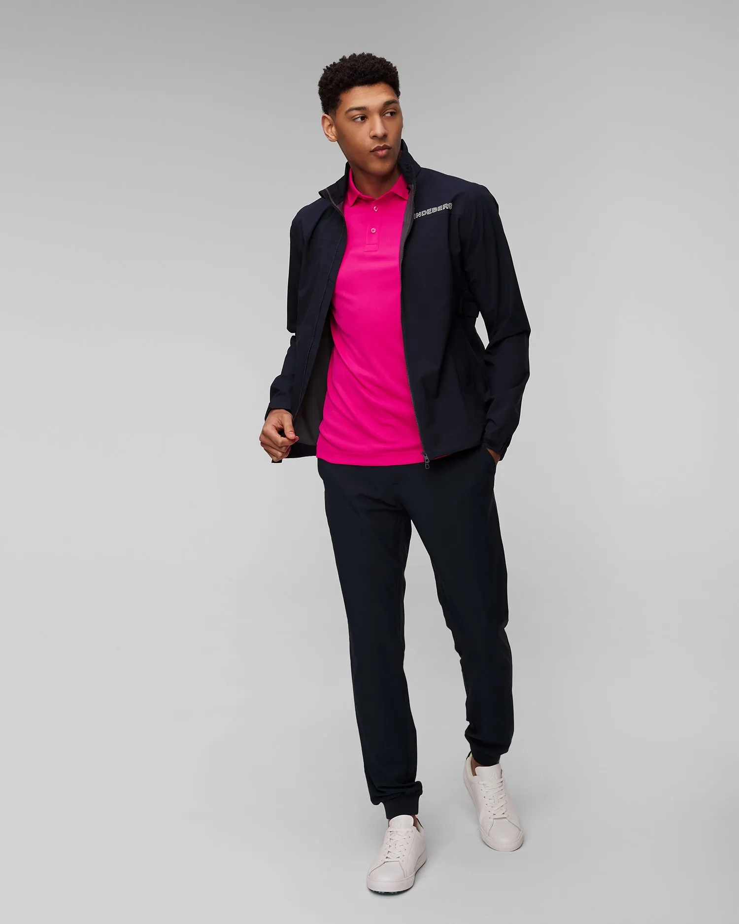 Men's navy blue J.Lindeberg Bridge Rain Jacket GMOW09986-6855