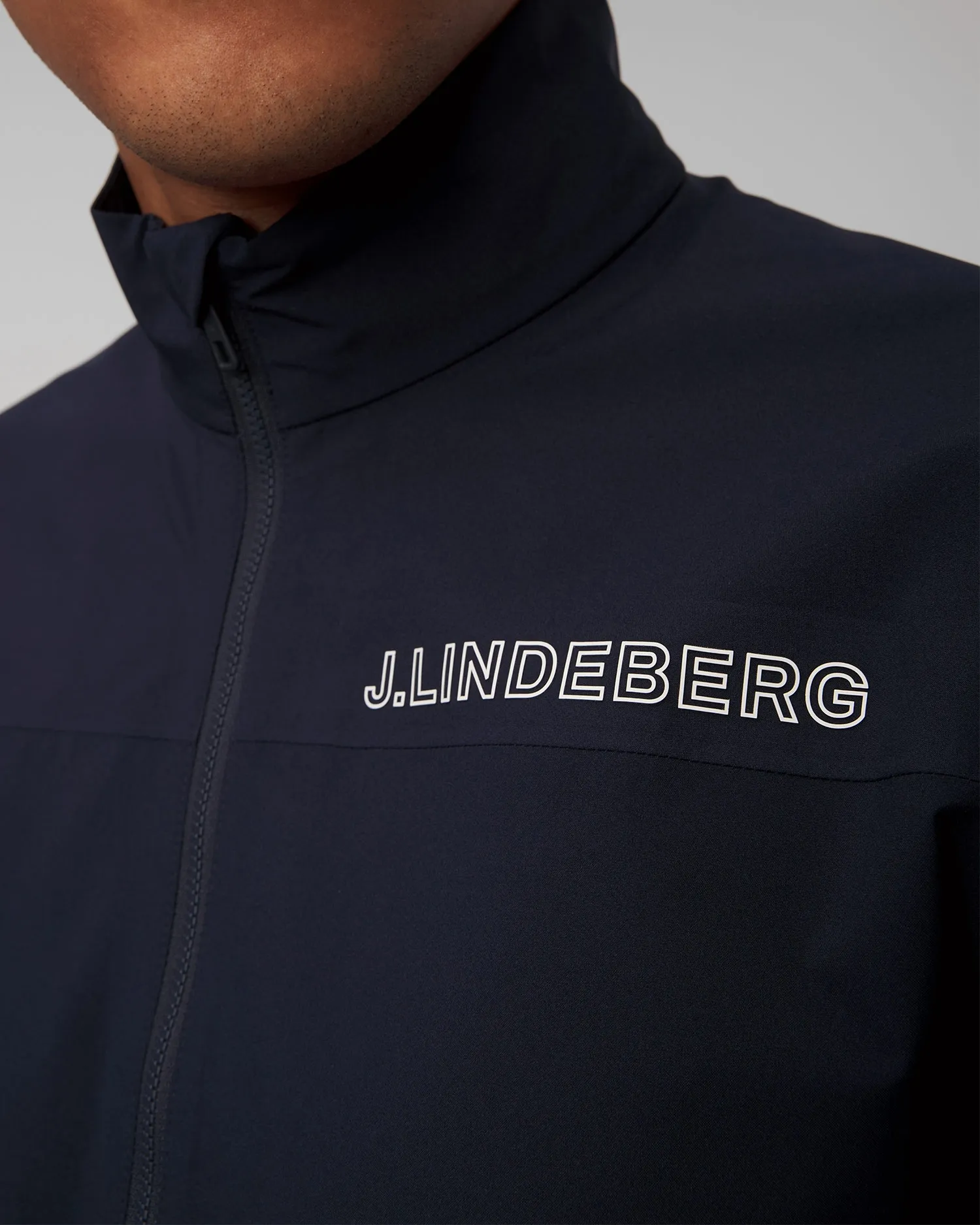 Men's navy blue J.Lindeberg Bridge Rain Jacket GMOW09986-6855
