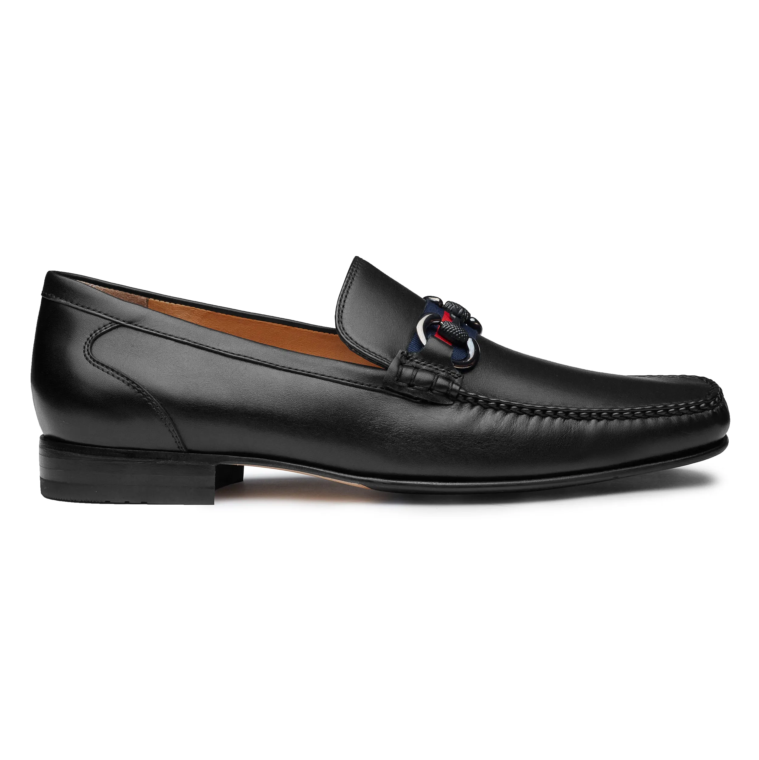 Mens black leather classic loafers