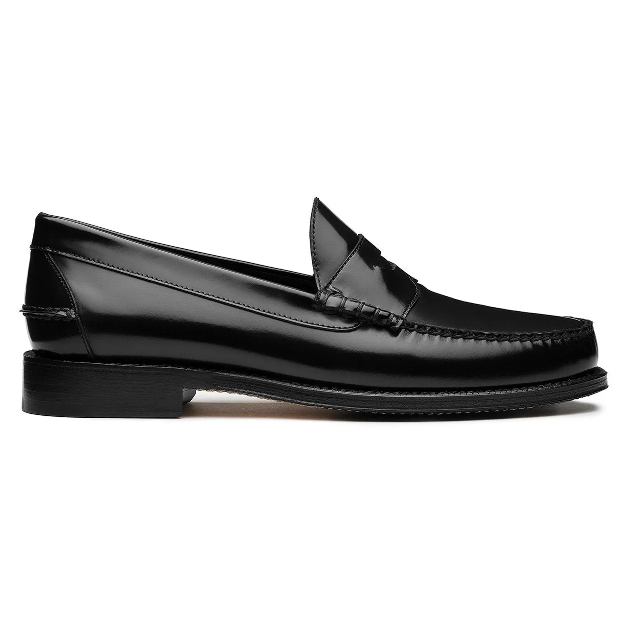 Mens black leather loafers