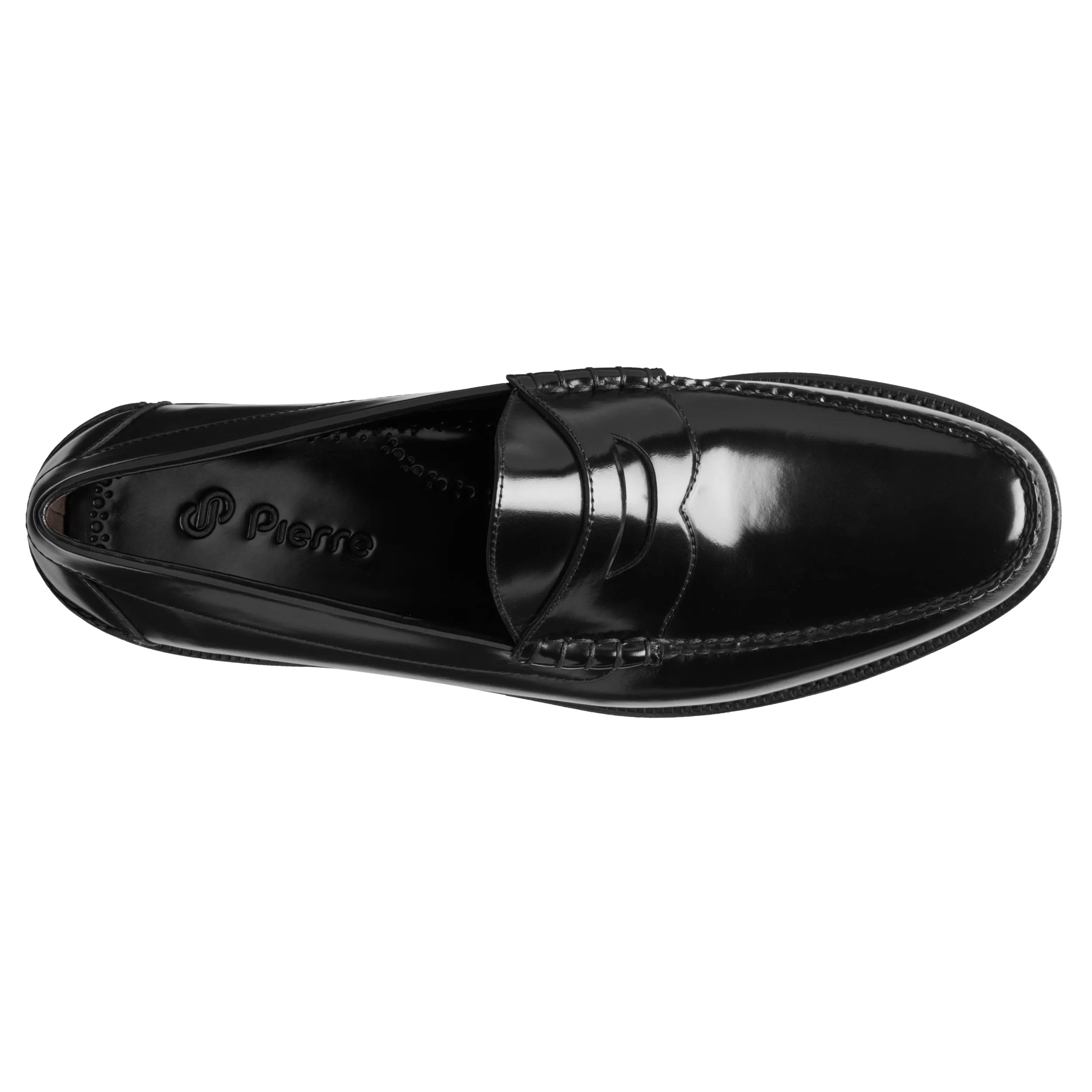 Mens black leather loafers