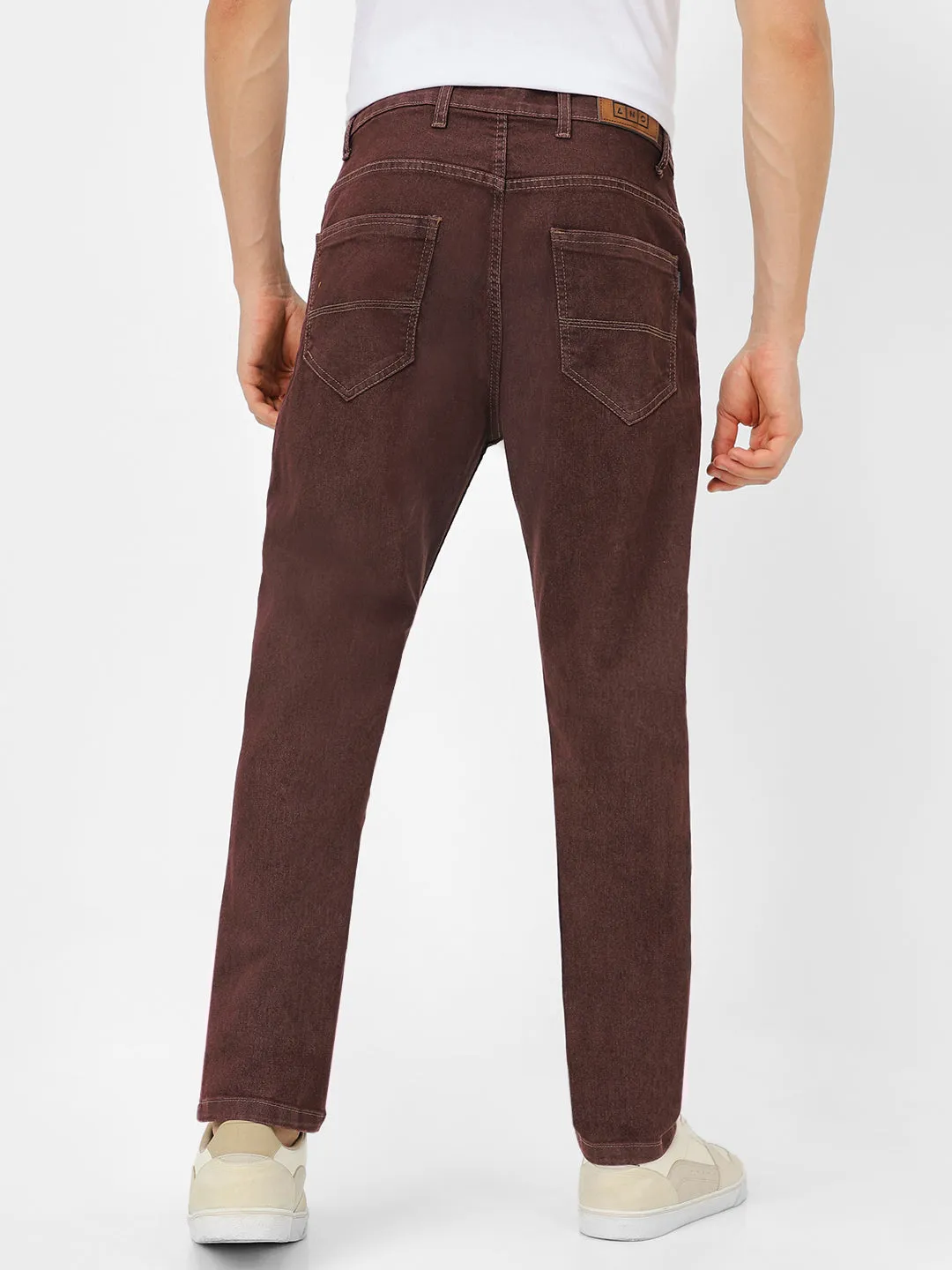 Men's Brown Slim Fit Stretchable Jeans