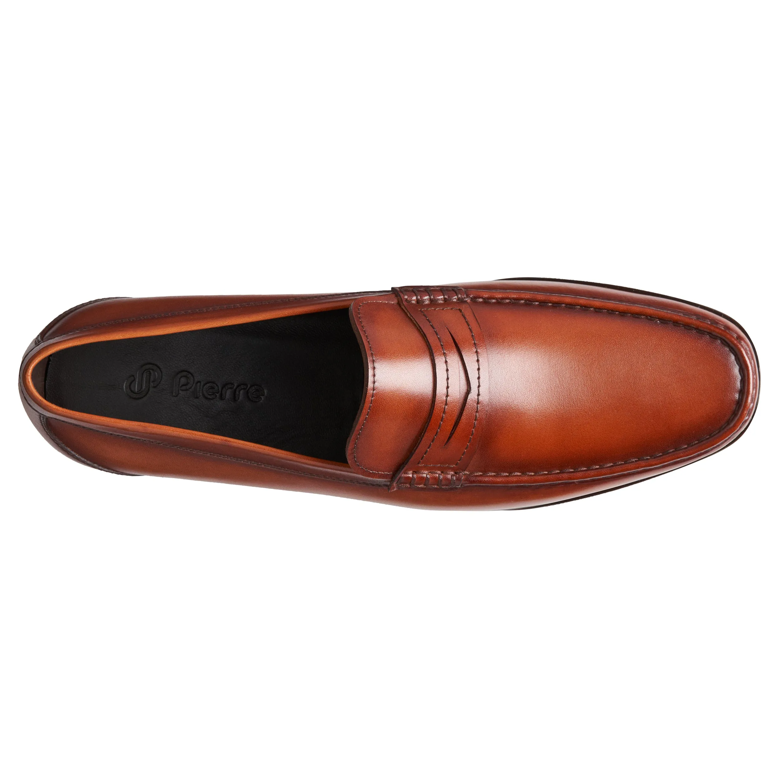 Mens  chestnut penny loafers shoes