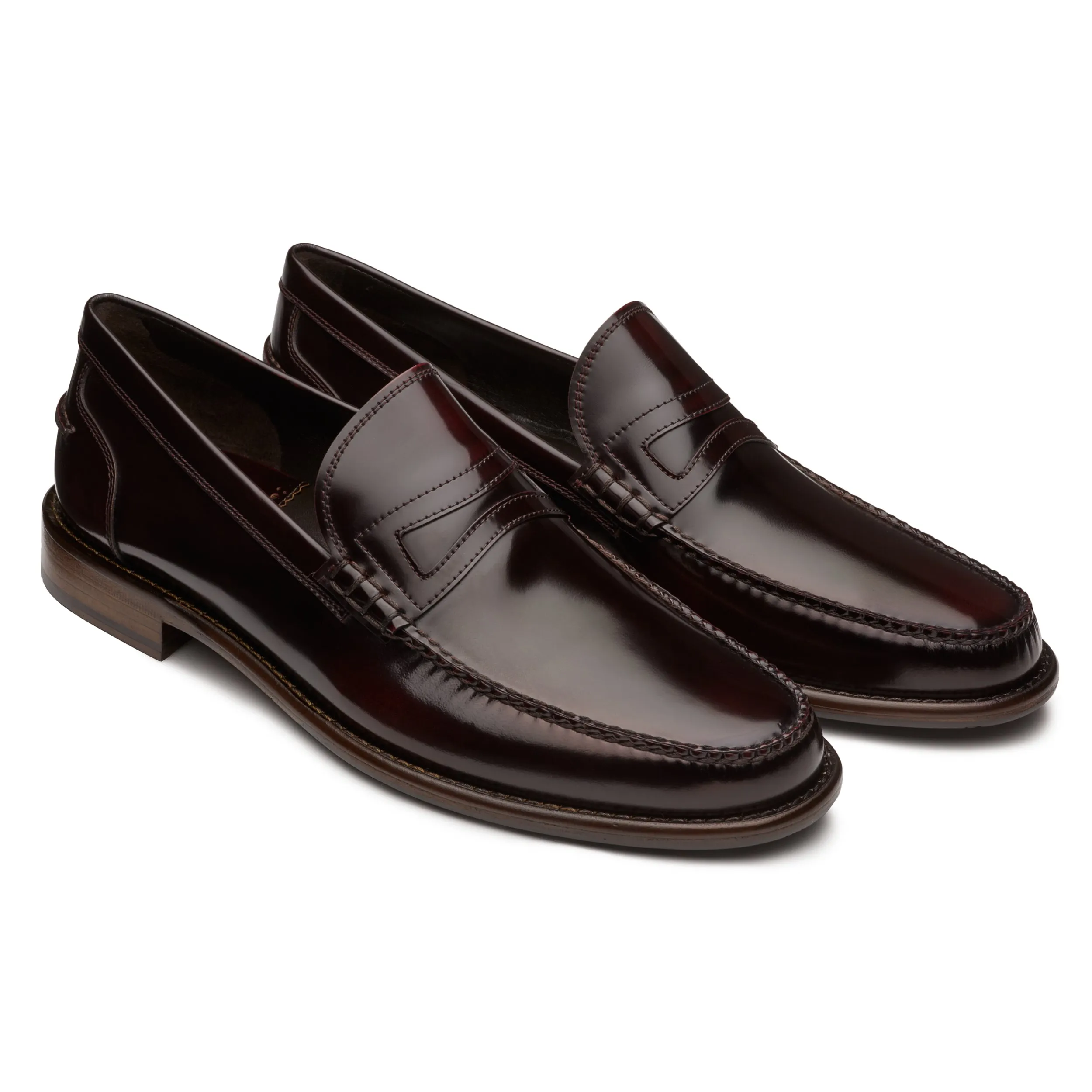 Men's Dressy Wine Oxblood Leather Loafers