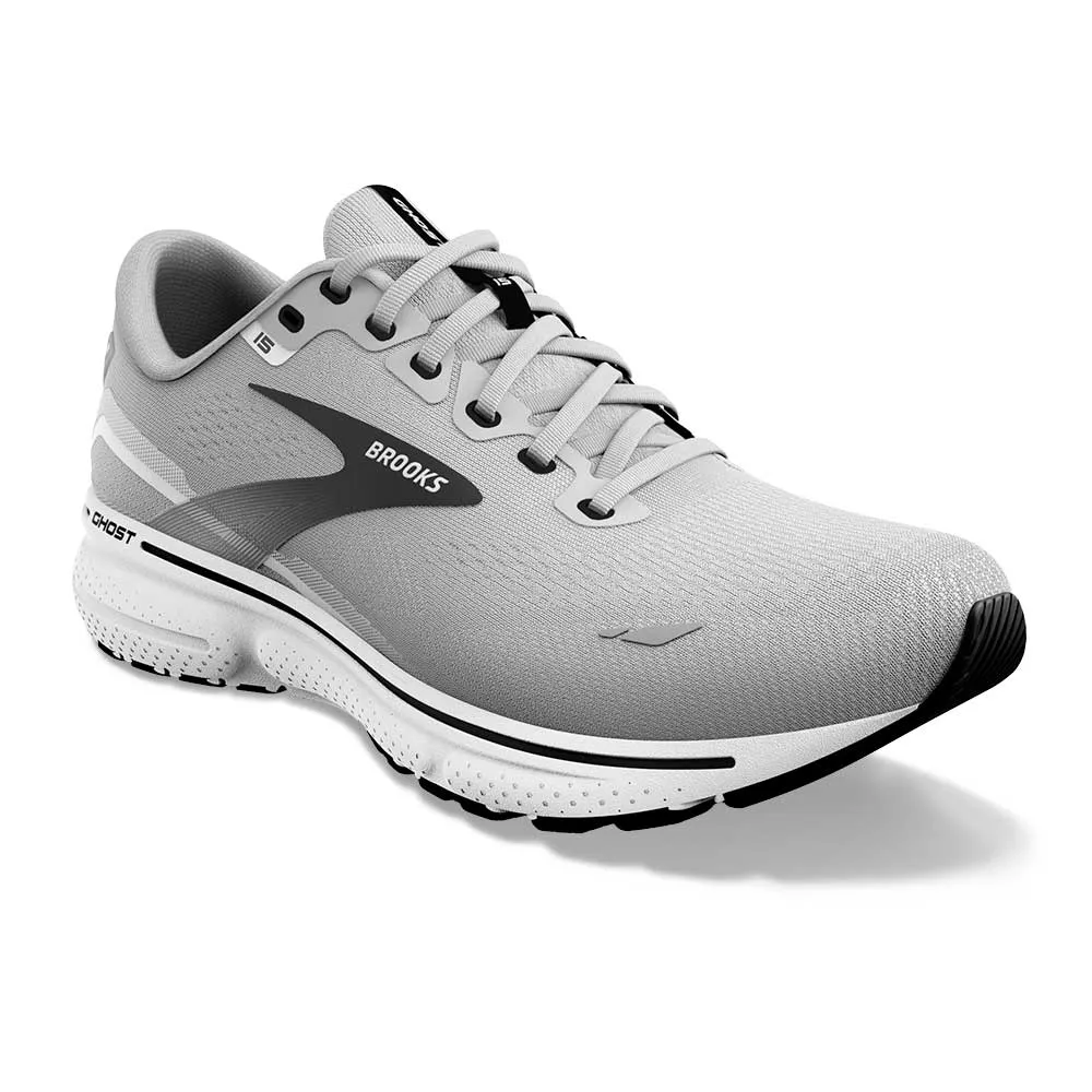 Men's Ghost 15 Running Shoe- Alloy/Oyster/Black- Wide (2E)