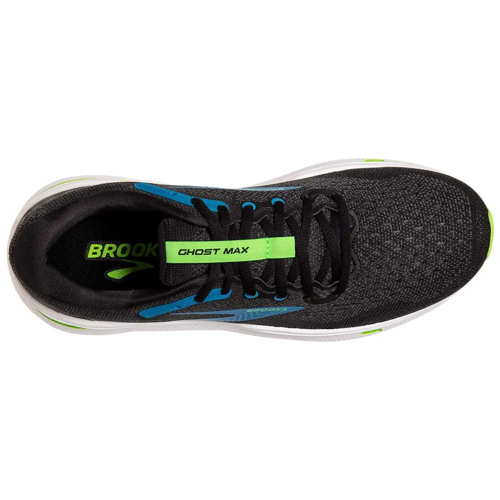Men's Ghost Max Running Shoe - Black/Atomic Blue/Jasmine- Wide (2E)