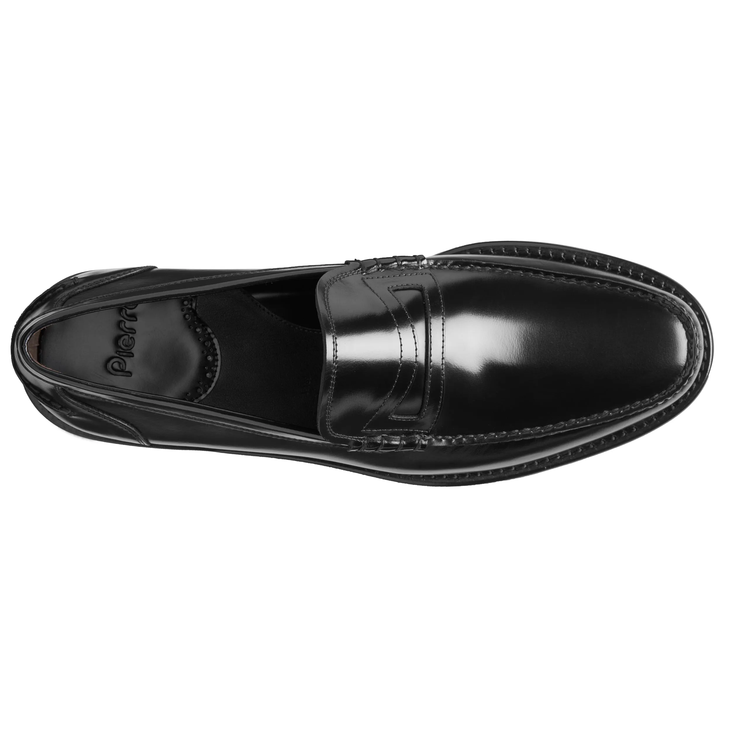 Men’s Glossy Black Leather Traditional Loafers