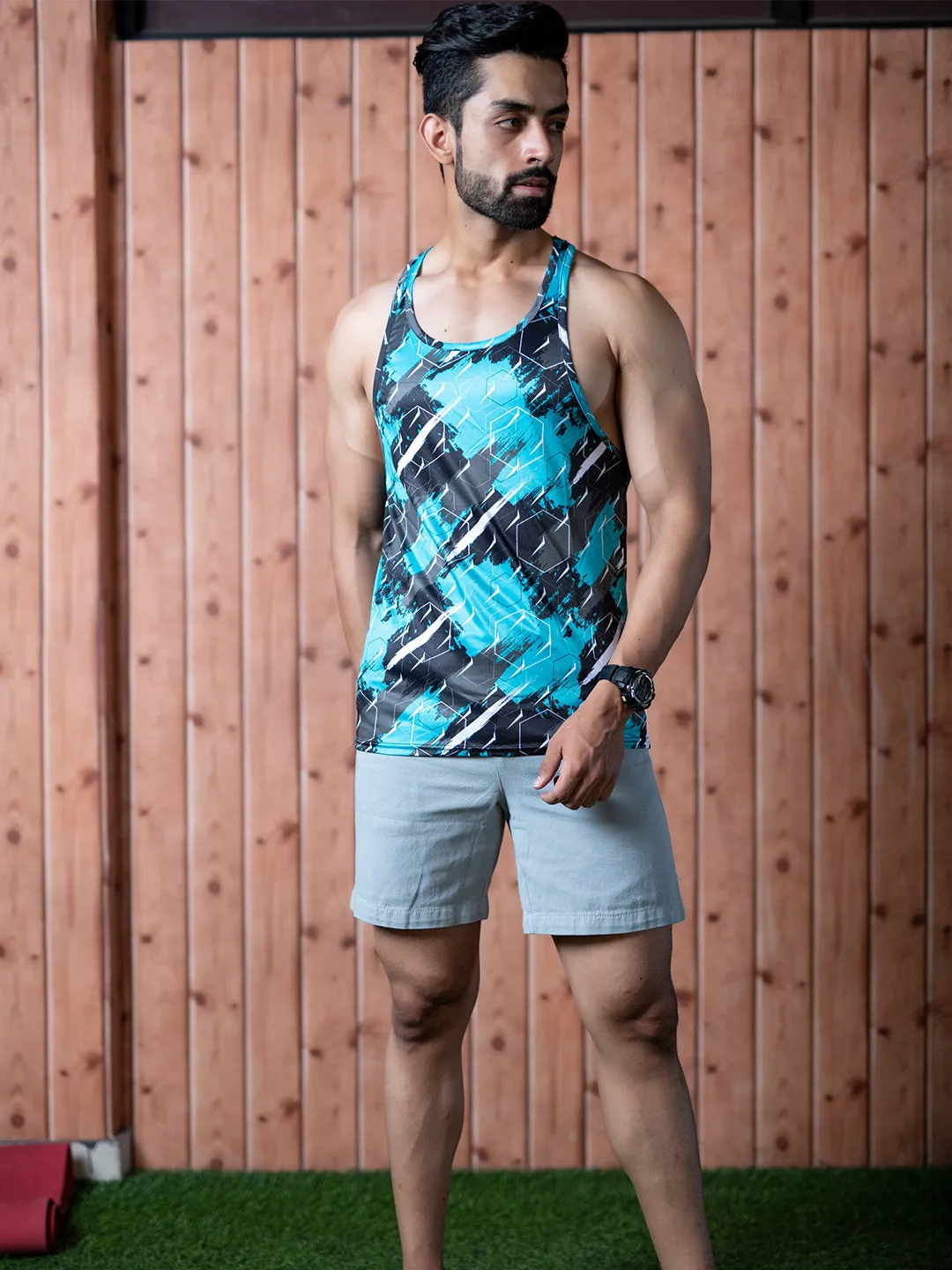 Mens Gym T-Back Stringer Sleeveless Sports Vest